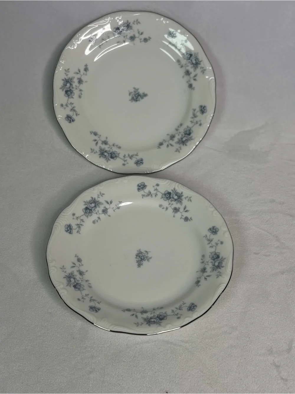 Blue Garland, Johann Haviland, Bread and Butter, Bavaria Germany Lot of 2